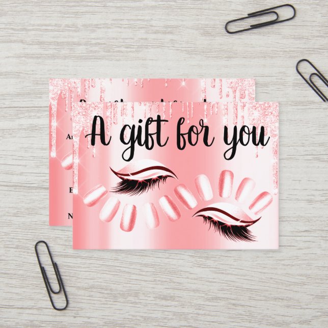 Geschenkgutscheine Frisur Stylist Nails Candy Trop Visitenkarte (Vorderseite/Rückseite Beispiel)