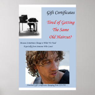 Geschenkgutscheine für den Salon Poster