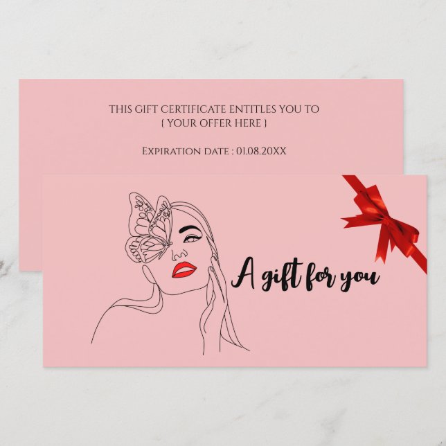 Geschenkgutscheine für den Schönheitssalon (Vorne/Hinten)