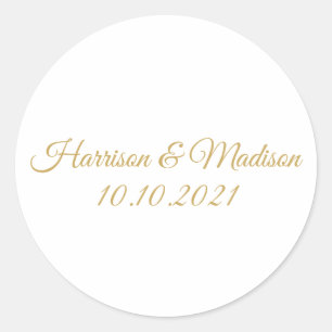 Geschenkgutscheine für individuelle Hochzeiten - K Runder Aufkleber