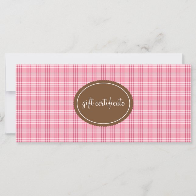 Geschenkgutscheine für Karierte Boutique in Rosa (Vorderseite)