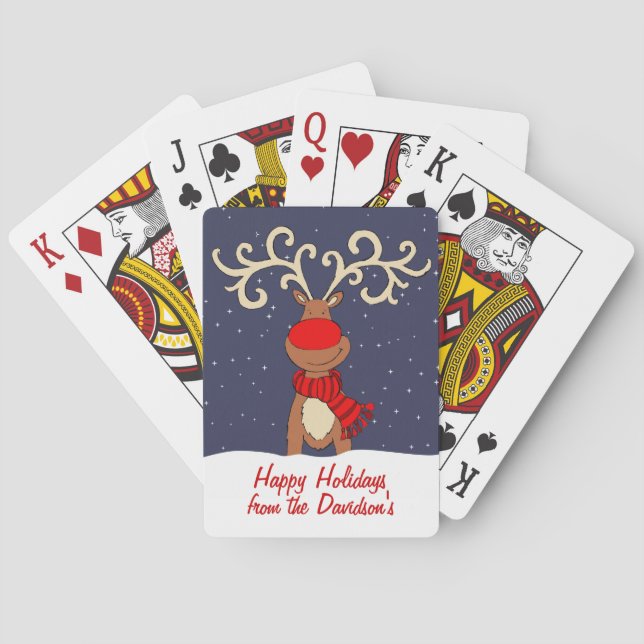 Geschenkgutscheine für Rentiere Spielkarten (Rückseite)