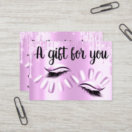 Geschenkgutscheine Hair Stylist Nägel Rosa Tropfen Visitenkarte