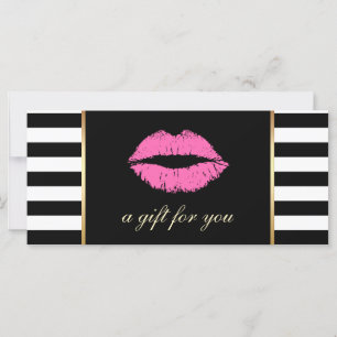Geschenkgutscheine Rosa Lippen Moderne Streifen