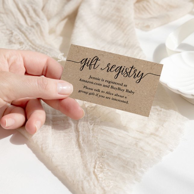 Geschenkgutscheine, rustikale Kraft Babydusche Begleitkarte (Von Creator hochgeladen)