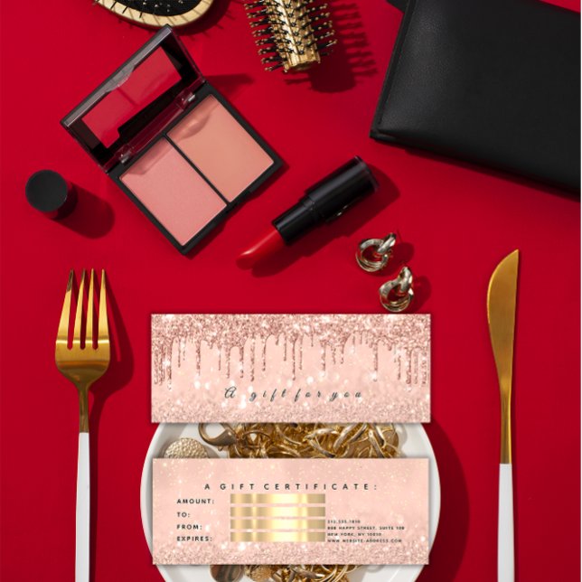 Geschenkgutscheine Tropfen Rose Gold Makeup Klein (Gift Certificate Drips Rose Gold Makeup Small)