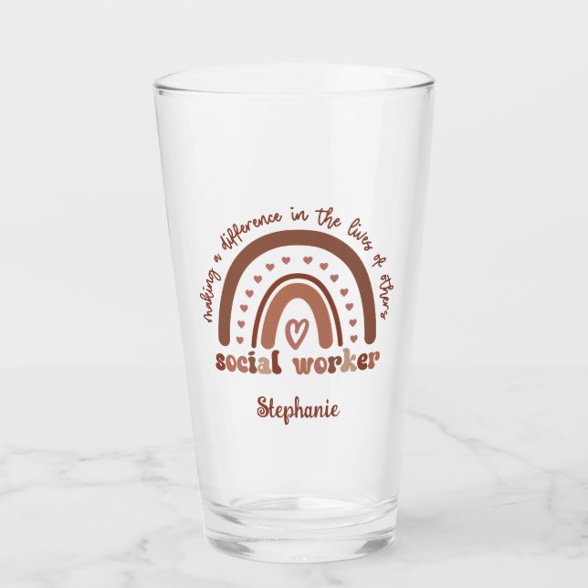 Geschenkgutschrift für Abschluss für Sozialarbeite Glas (Vorderseite)