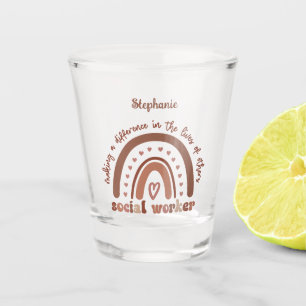 Geschenkgutschrift für Abschluss für Sozialarbeite Schnapsglas