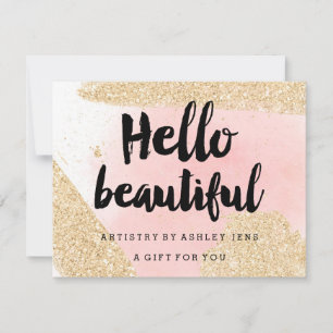 Geschenkgutschrift gold Glitzer pink hello Skript