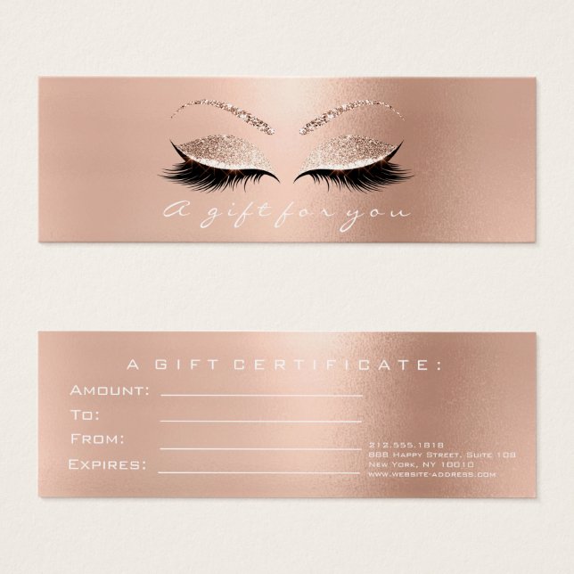 Geschenkgutschrift Rose Weißrosa Lux Lashes Makeup (Vorne & Hinten)