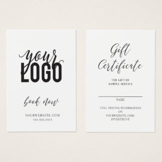 Geschenkgutschrift und Visitenkarte
