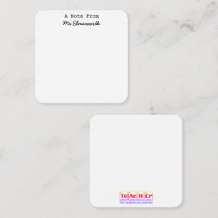 Geschenkidee für Lehrer Mitteilungskarte