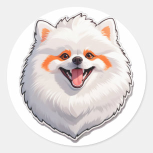Geschenkidee für Pomeranian-Hunde-Liebhaber Süßes Runder Aufkleber