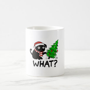 Geschenkidee für schwarzen Pug zu Weihnachten Kaffeetasse
