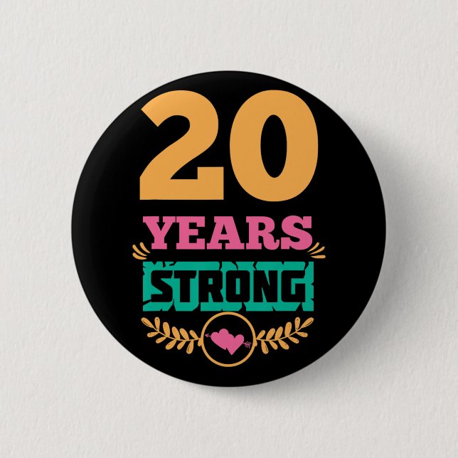 Geschenkidee zum 20-jährigen Jubiläum 20 Jahre Sta Button (Vorderseite)