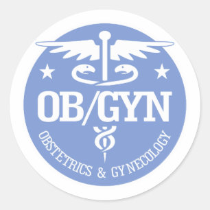 Geschenkideen des Caduceus OBGYN Runder Aufkleber
