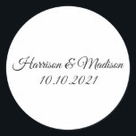 Geschenkideen für Hochzeitsfotos Runder Aufkleber<br><div class="desc">Anpassen von Text Hochzeitsgeschenk-Favoriten Klassischer Rundaufkleber</div>