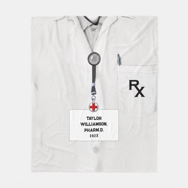 Geschenkideen für personalisierte Apotheker Fleecedecke (Vorderseite)