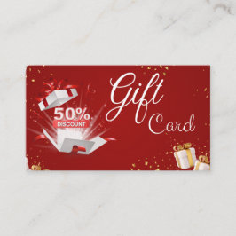 Geschenkkarte 50% Rabatt Weihnachten 2023 Visitenkarte