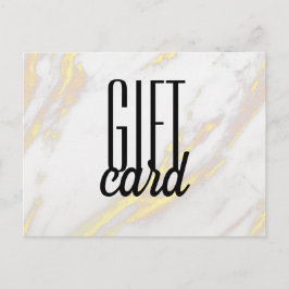 Geschenkkarte aus weißem Marmor, goldfarbener, sch Postkarte