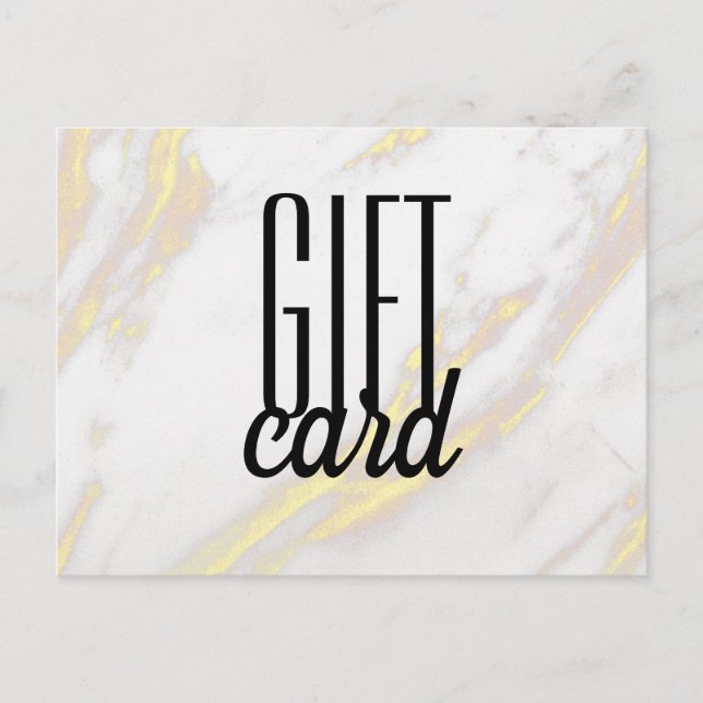 Geschenkkarte aus weißem Marmor, goldfarbener, sch Postkarte (Vorderseite)