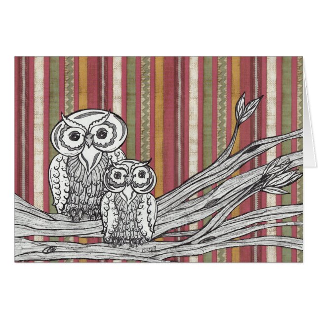Geschenkkarte der Eulen-06 (Vorderseite (Horizontal))