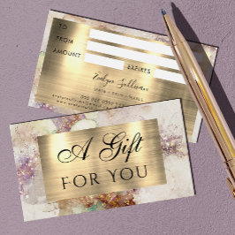 Geschenkkarte für Aquarellfarben und Goldfolie