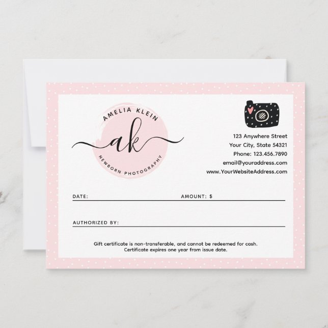 Geschenkkarte für niedliche Minimalistische Fotogr Einladung (Rückseite)