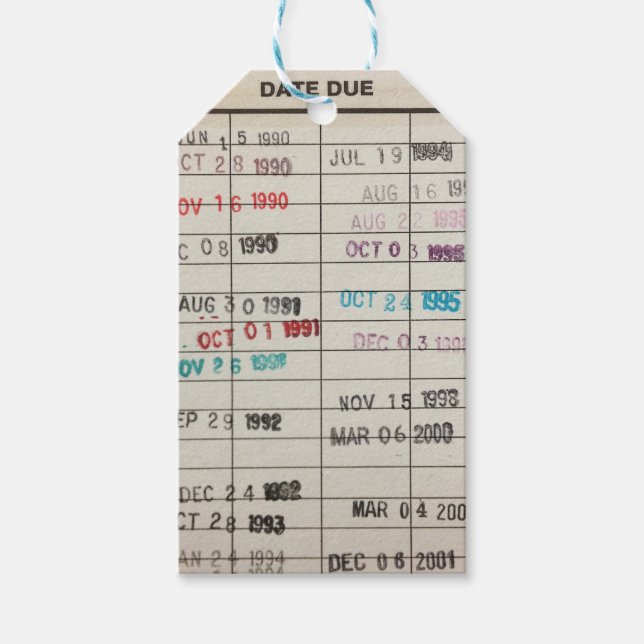 Geschenkkarte für Printable Library Cards Geschenkanhänger (Vorderseite)