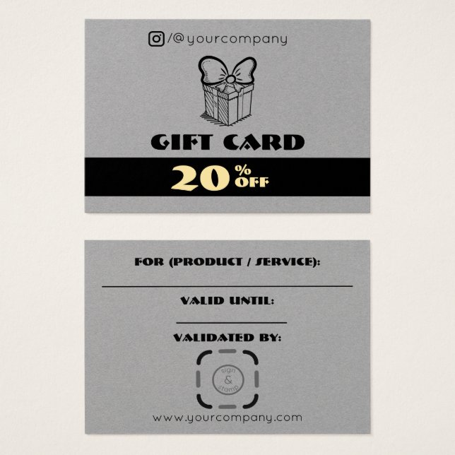 Geschenkkarte für Unternehmen (Vorne & Hinten)