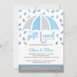 Geschenkkarte Kinderdusche Einladung, Baby Blue, G Einladung