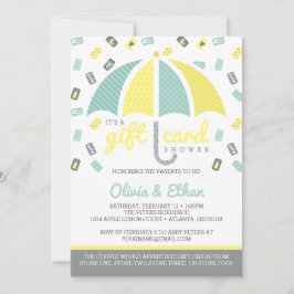 Geschenkkarte Kinderdusche, gelb, grün Einladung