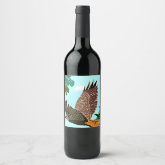 Geschenkkarte 'Schwebender Habicht' Weinetikett