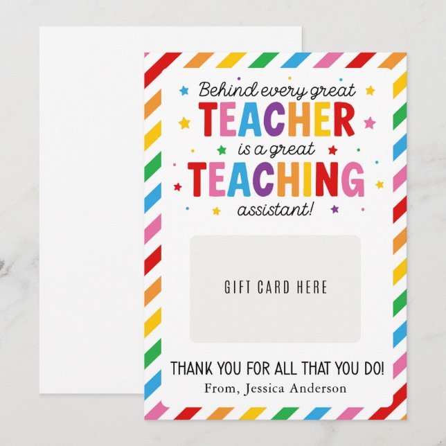 Geschenkkartenhalter für den Paraprofessional Appr Einladung (Vorne/Hinten)