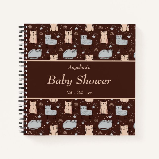 Geschenkliste für Cat Boho Muster Notizbuch (Vorderseite)
