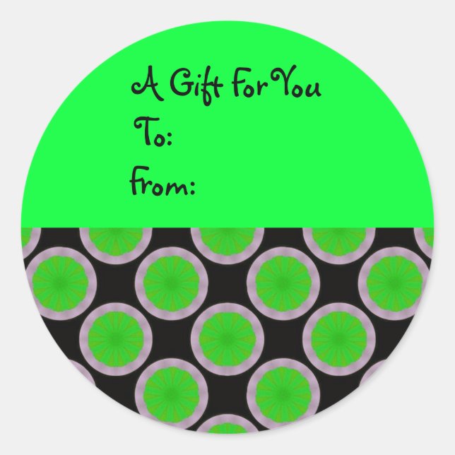 Geschenkmarke "Bright Green Circles" Runder Aufkleber (Vorderseite)