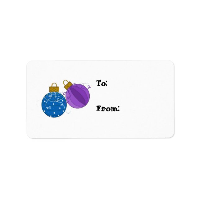 Geschenkmarke für blaue und Lila Ornamente Adressaufkleber (Vorne)