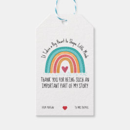 Geschenkmarke für Lehrer - Regenbogendesign Geschenkanhänger