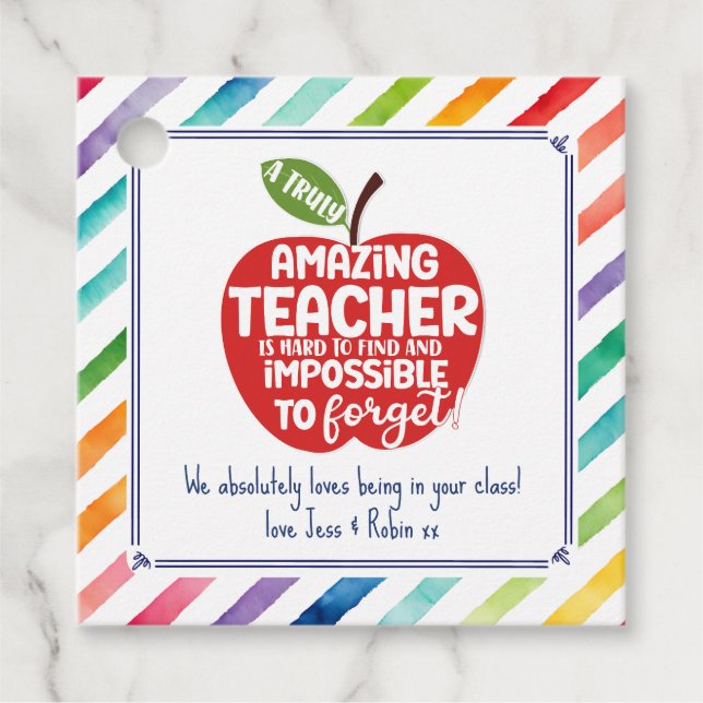 Geschenkmarke für phantastische Lehrer Geschenkanhänger (Vorderseite)