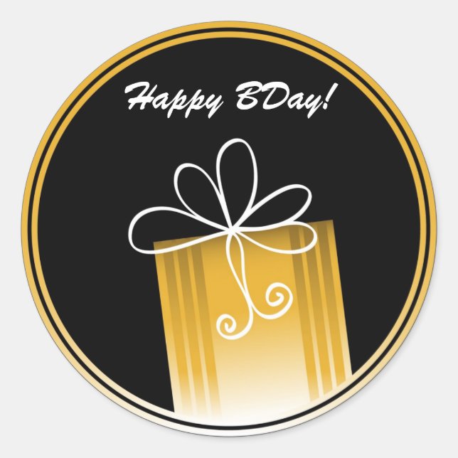 Geschenkmarke Happy Birthday Sticker (Vorderseite)
