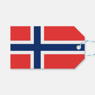 Geschenkmarke mit der Flagge Norwegens Geschenkanhänger