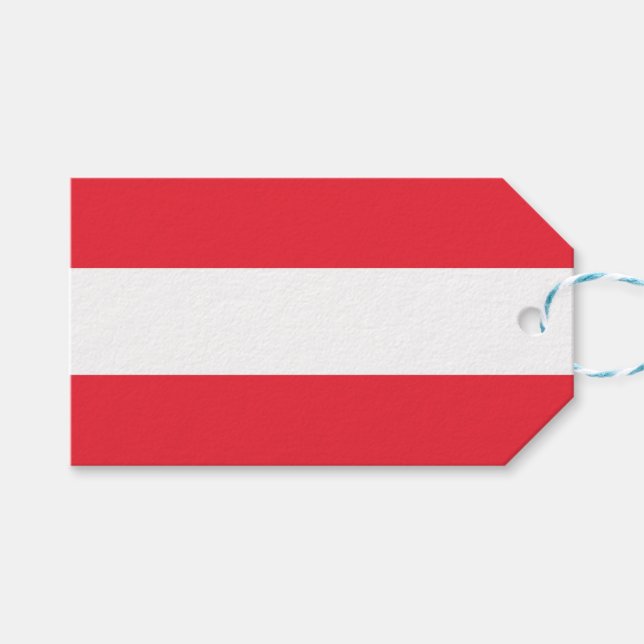 Geschenkmarke mit der Flagge Österreichs Geschenkanhänger (Vorderseite (Horizontal))