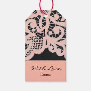 Geschenkmarke "MIT LIEBE" PEACH LACE with INDIVIDU Geschenkanhänger