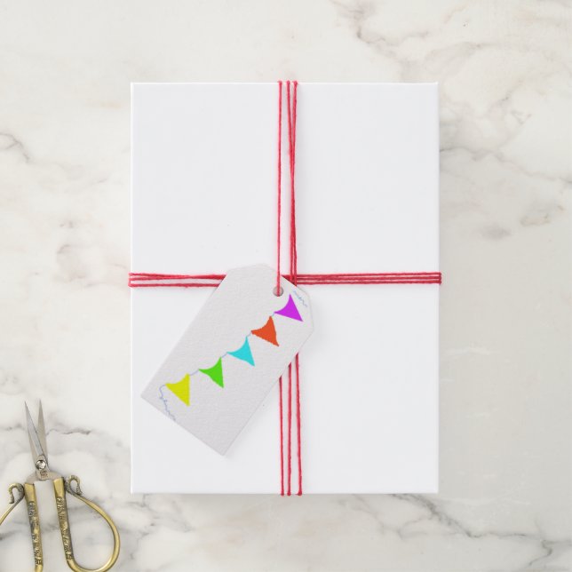 Geschenkmarke mit Party-Banner Geschenkanhänger (Mit Garn)