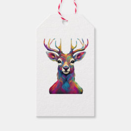 Geschenkmarken - Das farbenfrohe Hirsch Geschenkanhänger