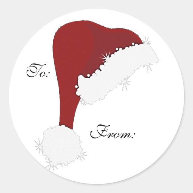 Geschenkmarken des Weihnachtsmanns Runder Aufkleber (Vorderseite)