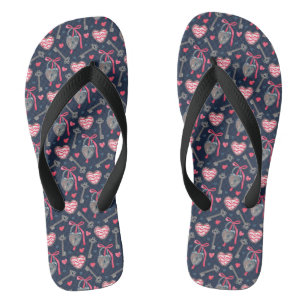 Geschenkmuster für Herzschlösser, Valentinstag Ges Flip Flops