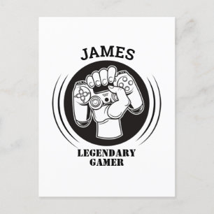 Geschenkname Personalisierter Lustiger Gaming-Geek Postkarte