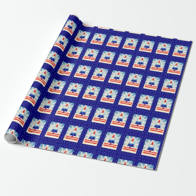Geschenkpackung des Patriotischen Amerikanischen W Geschenkpapier (Ungerollt)
