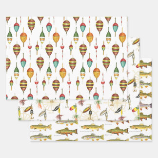Geschenkpackung für Bobber, Lures und Trout Geschenkpapier Set